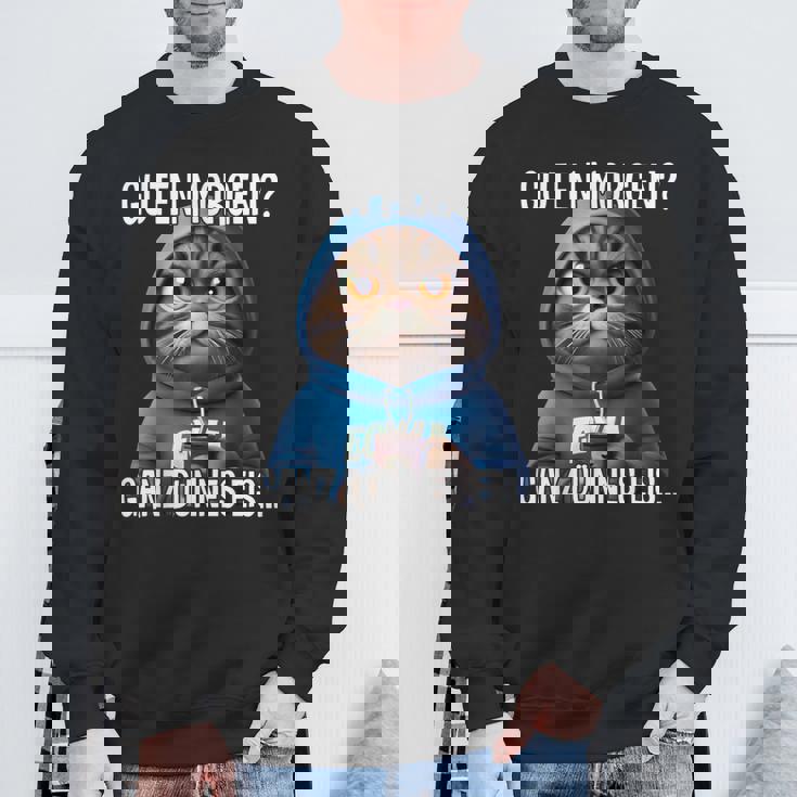 Guten Morgen Ganz Dünnes Eis Kaffee Saying Black Sweatshirt Geschenke für alte Männer