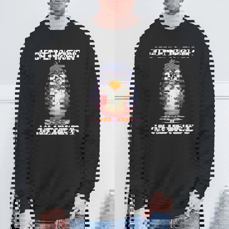 Guten Morgen Ganz Dünnes Eis Penguin Morgenmuffel Sweatshirt Geschenke für alte Männer