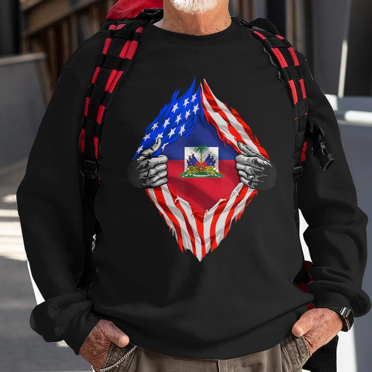 Haiti American Haitian Flag Day Haiti Roots Sweatshirt Gifts for Old Men