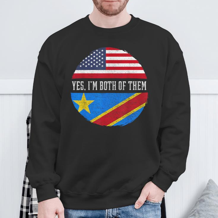 Half Congolese Usa Flag Democratic Republic Of The Congo Sweatshirt Gifts for Old Men