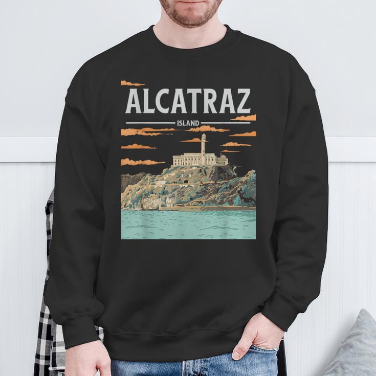 Hand-Drawn Alcatraz Sweatshirt Geschenke für alte Männer