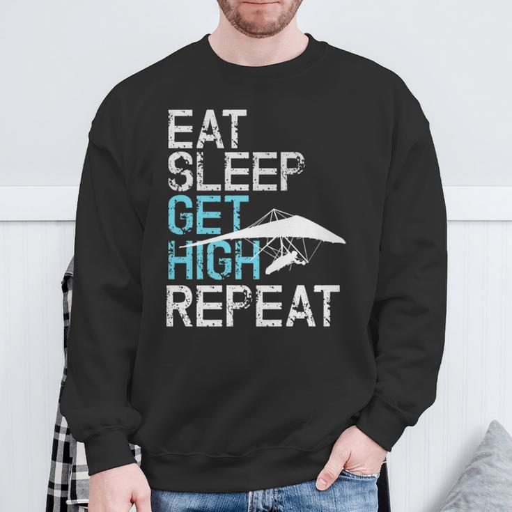 Hang Gliding Eat Sleep Get High Sweatshirt Gifts for Old Men