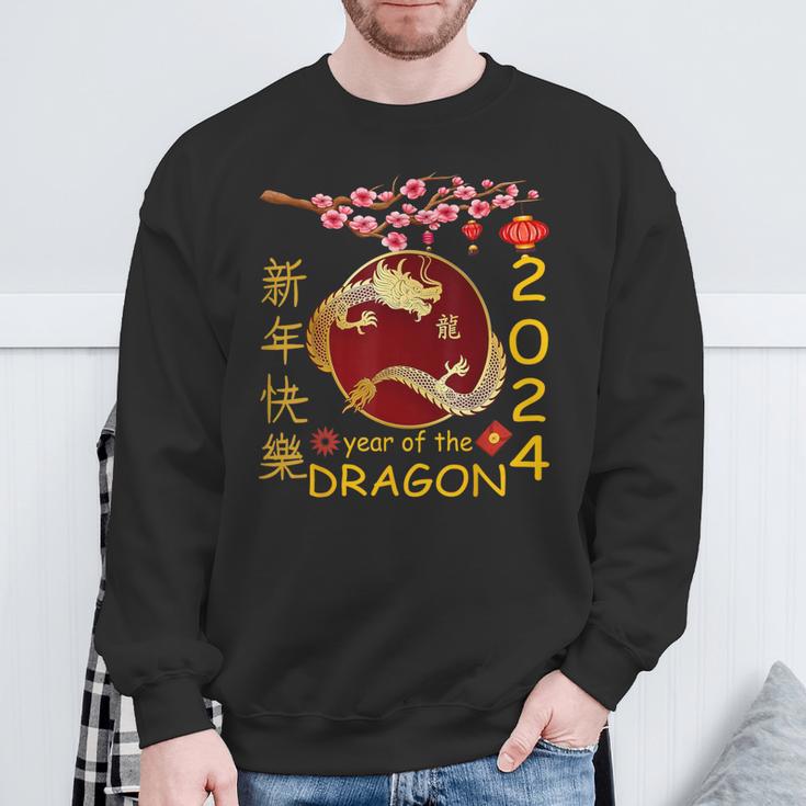 Happy Chinese New Year 2024 Lunar New Year Dragon Sweatshirt Gifts for Old Men