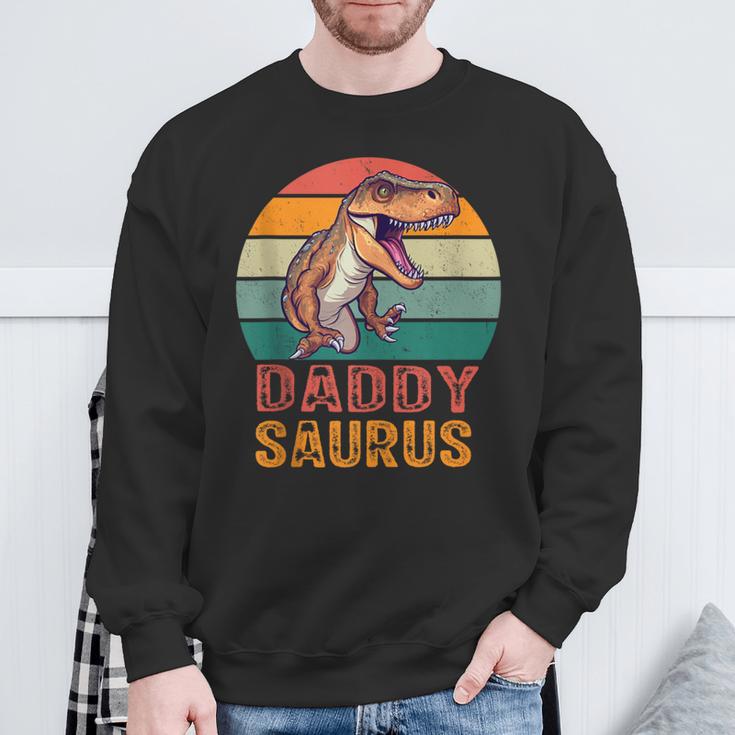 Happy Daddy Saurus T-Rex Dinosaurieratertag Dinosaurier Papa Sweatshirt Geschenke für alte Männer