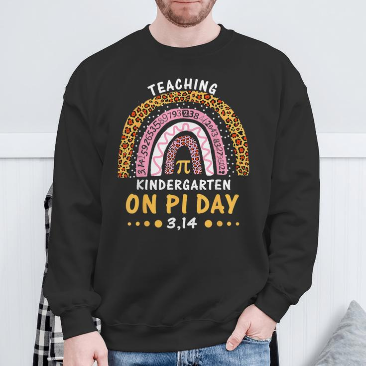 Happy Pi Day Kindergarten Math Teachers Leopard Rainbow Sweatshirt Gifts for Old Men