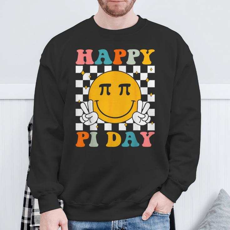 Happy Pi Day Retro Smile Face Math Symbol Pi 314 Sweatshirt Gifts for Old Men