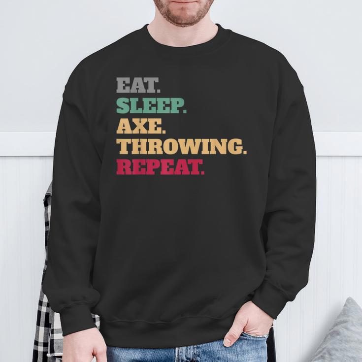 Hatchetman Eat Sleep Axe Throwing Sweatshirt Gifts for Old Men