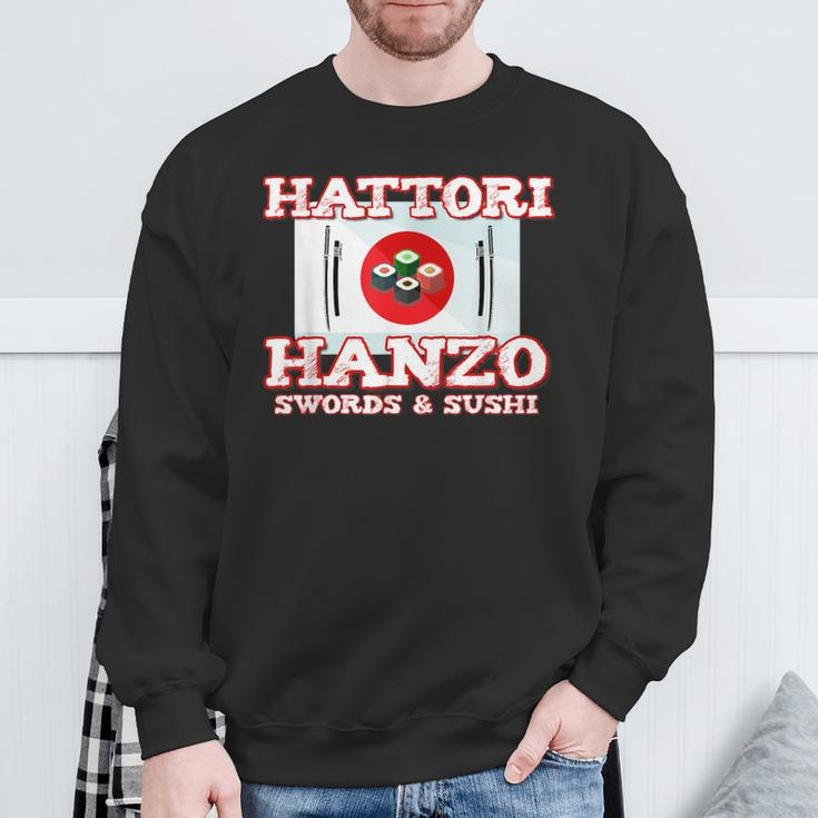 Hattori Hanzo Swords & Sushi Katana Japan Sweatshirt Gifts for Old Men