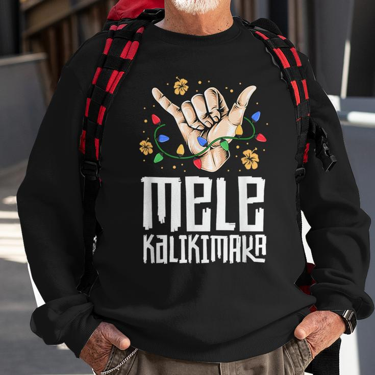 Hawaiian Christmas Mele Kaliki Shaka Kalikimaka Sweatshirt Gifts for Old Men