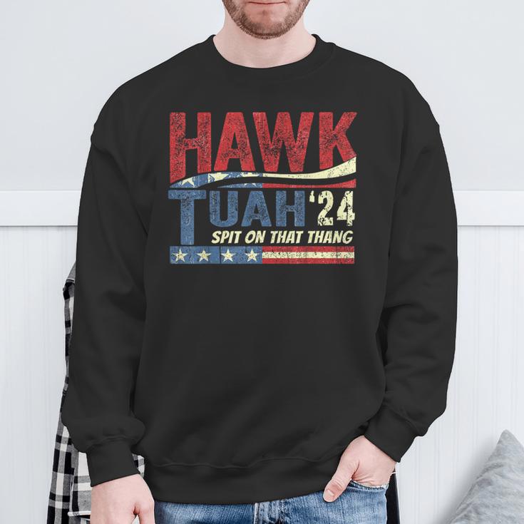 Hawk Tuah 24 Spit On That Thang Sweatshirt Gifts for Old Men