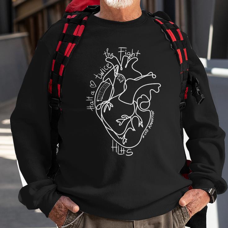 A Heart Warrior Chd Awareness Congenital Disease Hlhs Sweatshirt Gifts for Old Men