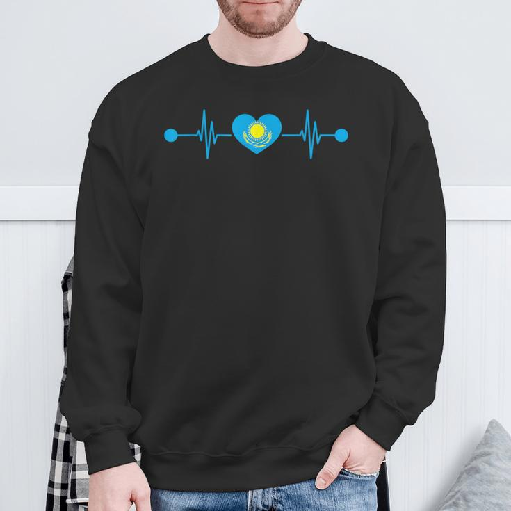 Heartbeat Kazakh Kazakhstan Sweatshirt Geschenke für alte Männer