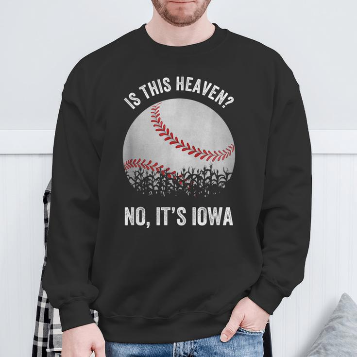 Is This Heaven No It's Iowa Vintage Baseball Corn Fields Sweatshirt Gifts for Old Men