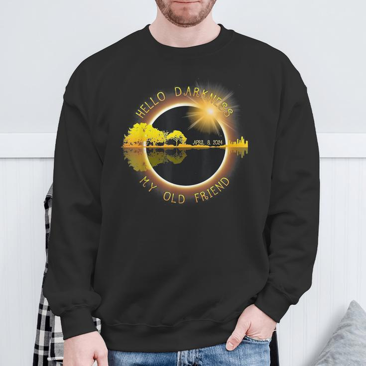 Hello Darkness My Old Friend Eclipse Sweatshirt Gifts for Old Men