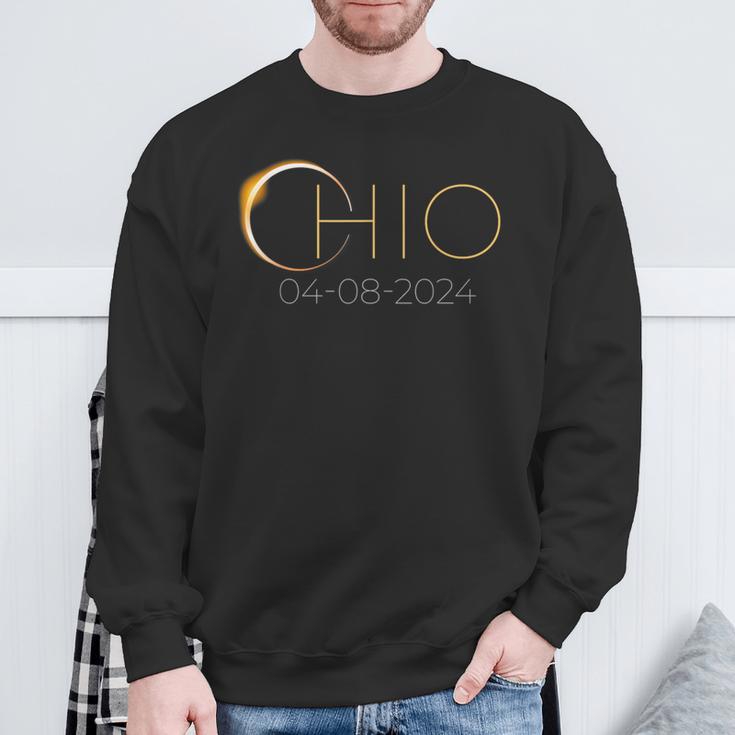 Hello Darkness My Old Friend Ohiosolar Eclipse April 08 2024 Sweatshirt Gifts for Old Men