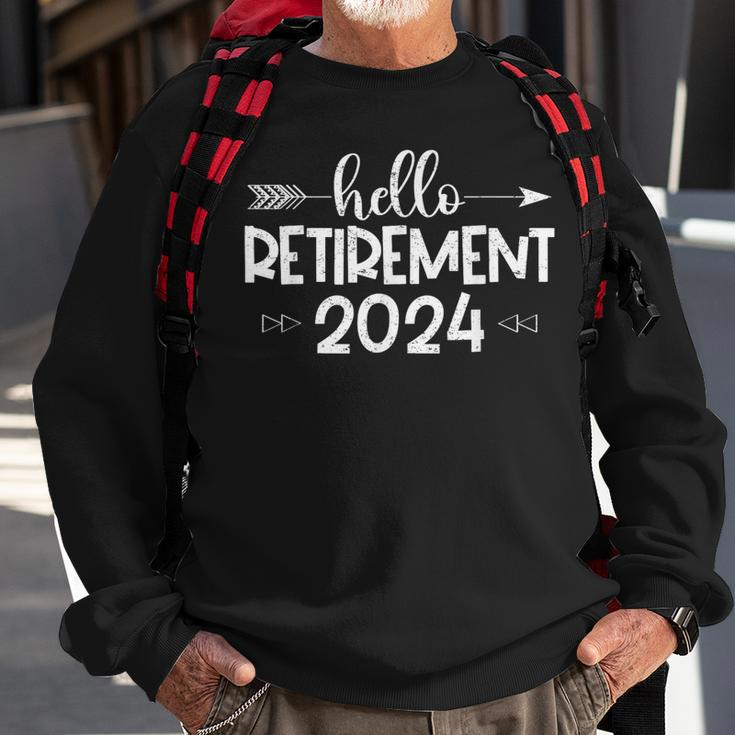 Hello Retirement 2024 Retired Squad Party Coworker Women Sweatshirt Gifts for Old Men