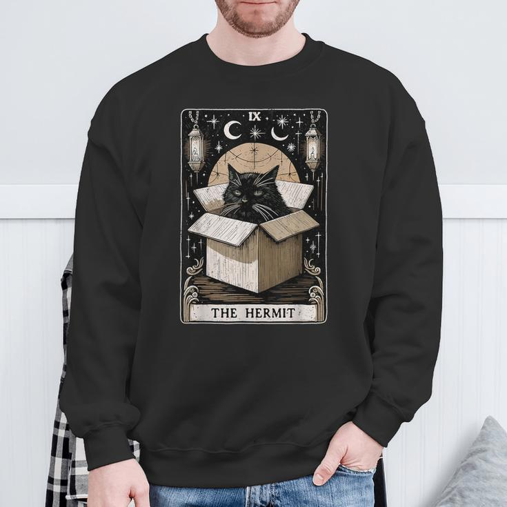 The Hermit Tarot Card Cat Lover Cat Sweatshirt Gifts for Old Men