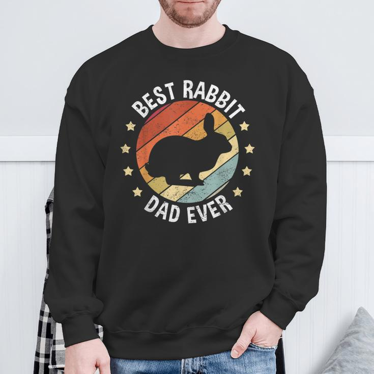 Herren Best Rabbit Dad Ever Papa Kaninchen Vintage Hasenbesitzer Sweatshirt Geschenke für alte Männer