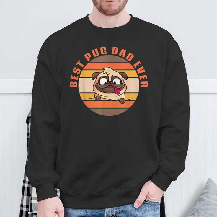 Herren Bester Mops Papa Aller Zeiten Sunset Hundelieb Sweatshirt Geschenke für alte Männer