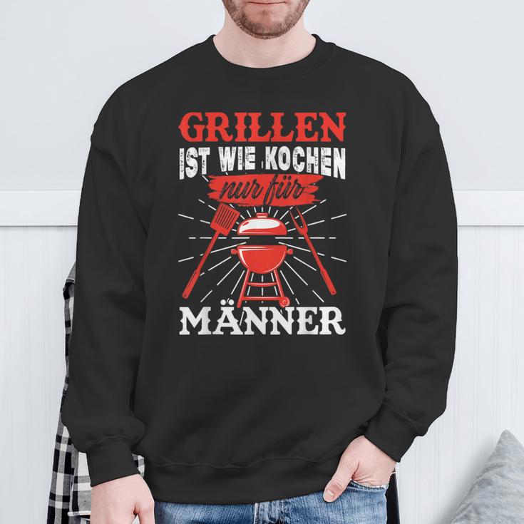 Herren Grillen Ist Kochen Für Männer Grillmeister Spruch Papa Opa Sweatshirt Geschenke für alte Männer