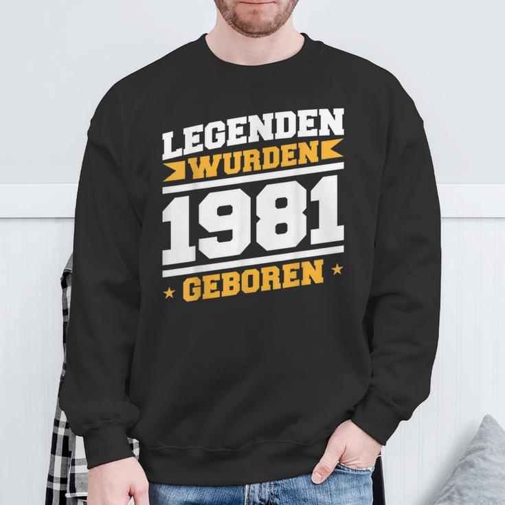 Herren Legenden 1981 Geboren 40 Geburtstag Jahre Spruch Papaater Sweatshirt Geschenke für alte Männer