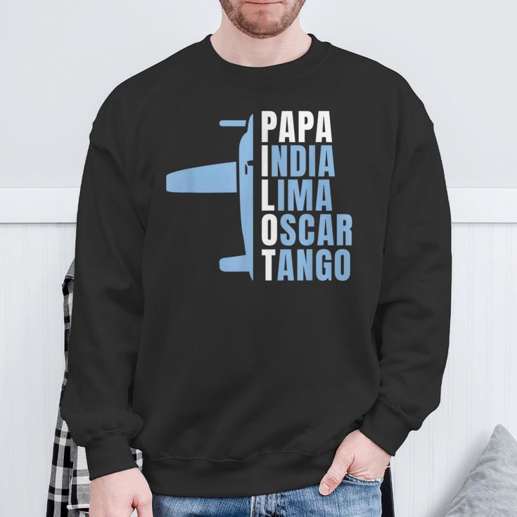 Herren Papa Pilot Phonetisches Alphabet Für Papa Pilotenater Flieger Sweatshirt Geschenke für alte Männer