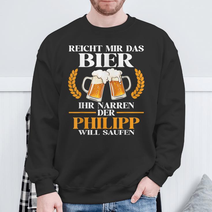 Herren Philipp Lustiger Bier Spruch Name Geburtstag Sweatshirt Geschenke für alte Männer