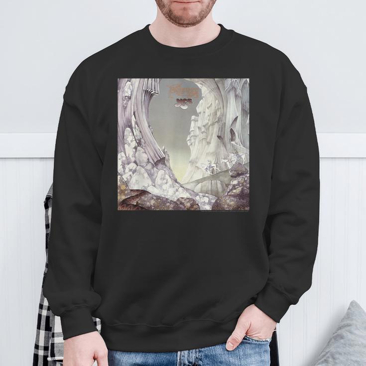 Herren Sweatshirt Mystischer Bergdruck in Schwarz, Wanderlust Motiv Geschenke für alte Männer