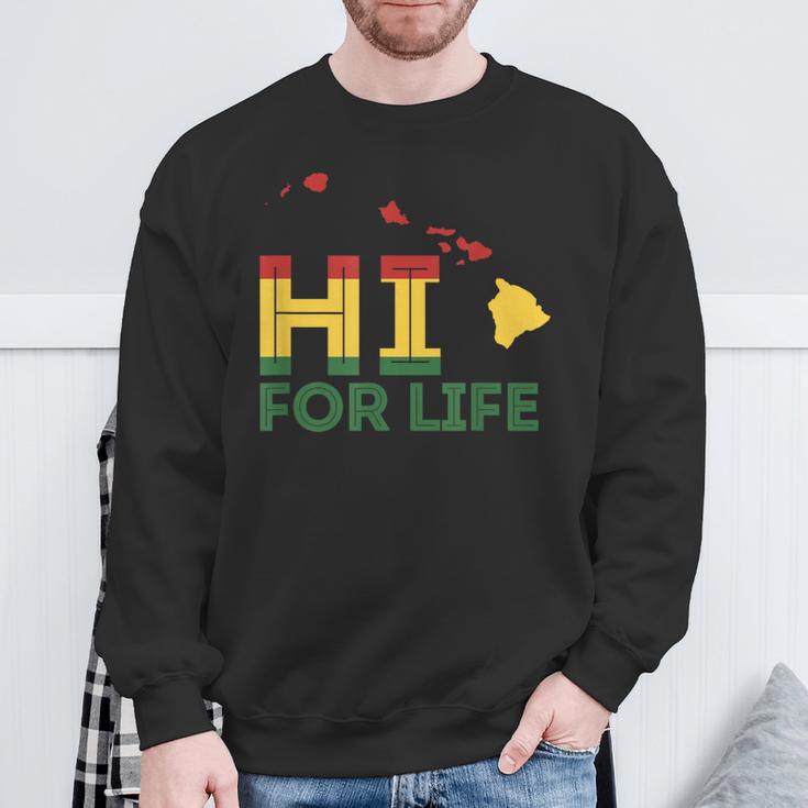 Hi For Life Rasta Hawaii Island Rastafari Reggae Sweatshirt Gifts for Old Men