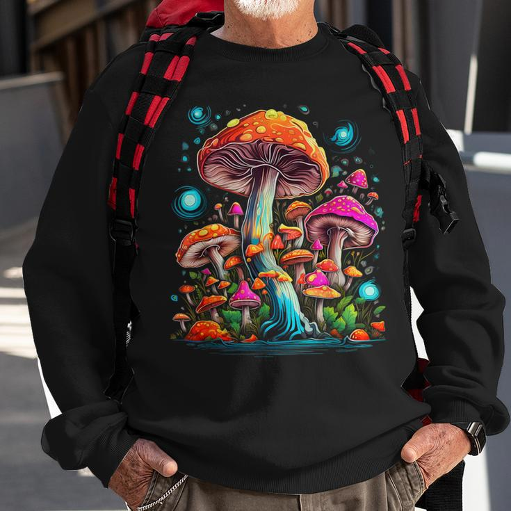 Hippie Mushrooms Psychedelic Forest Fungi Festival Sweatshirt Gifts for Old Men