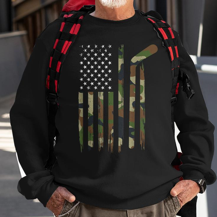 Hockey American Flag Camo Us Patriotic Hockey Player Sweatshirt Gifts for Old Men