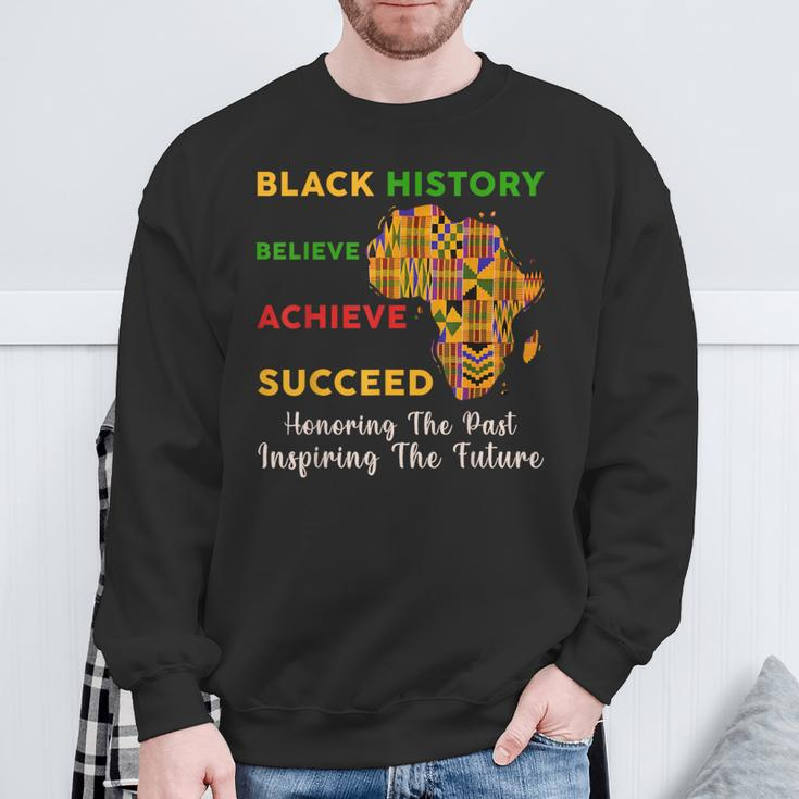 Honoring Past Inspiring Future Black History Kente African Sweatshirt Gifts for Old Men