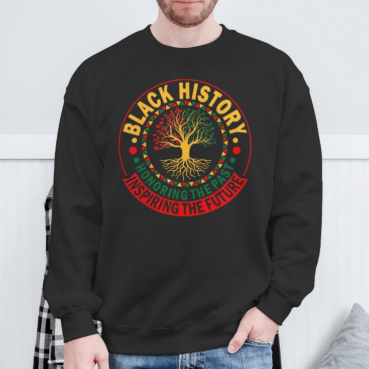 Honoring The Past Inspiring The Future Black History Tree Sweatshirt Gifts for Old Men