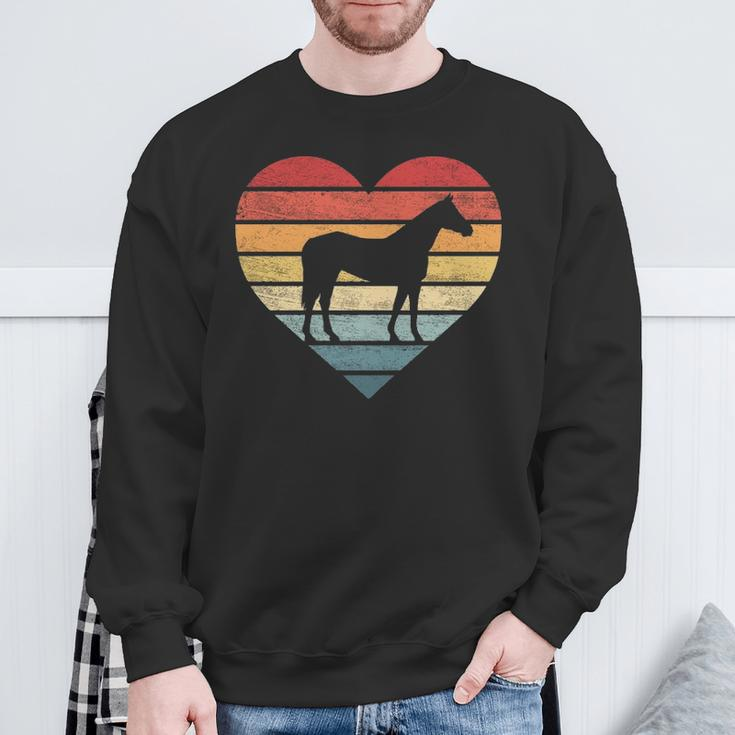 Horse Lover Horseback Riding Equestrian Retro Vintage Sweatshirt Gifts for Old Men