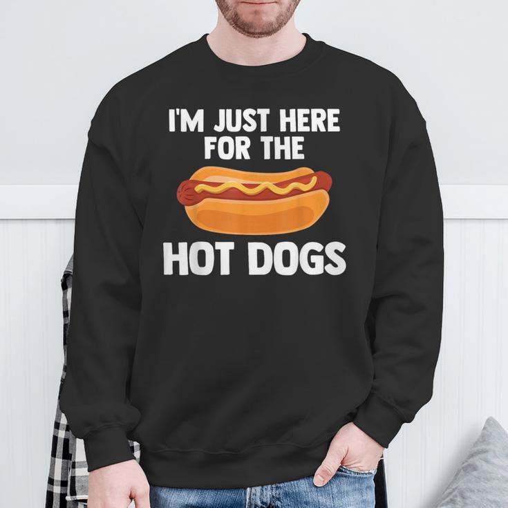 Hot Dog I'm Just Here For Hot Dogs Sweatshirt Gifts for Old Men