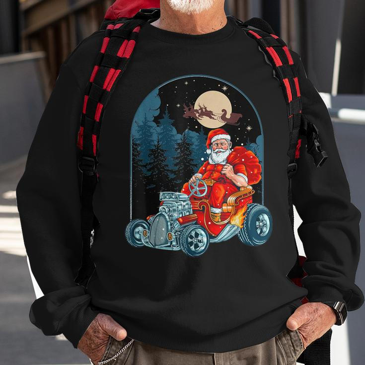 Hot Rod Santa Claus Christmas Holiday Car Xmas Sweatshirt Gifts for Old Men