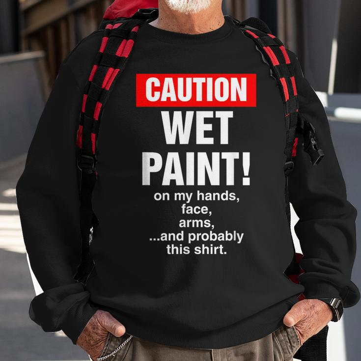 House Painter Caution Wet Paint Decorating Profession Retro Sweatshirt Gifts for Old Men