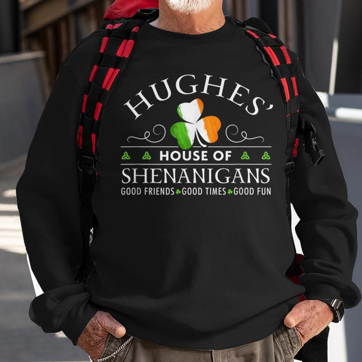 Hughes House Of Shenanigans Irish Family Name Sweatshirt Gifts for Old Men