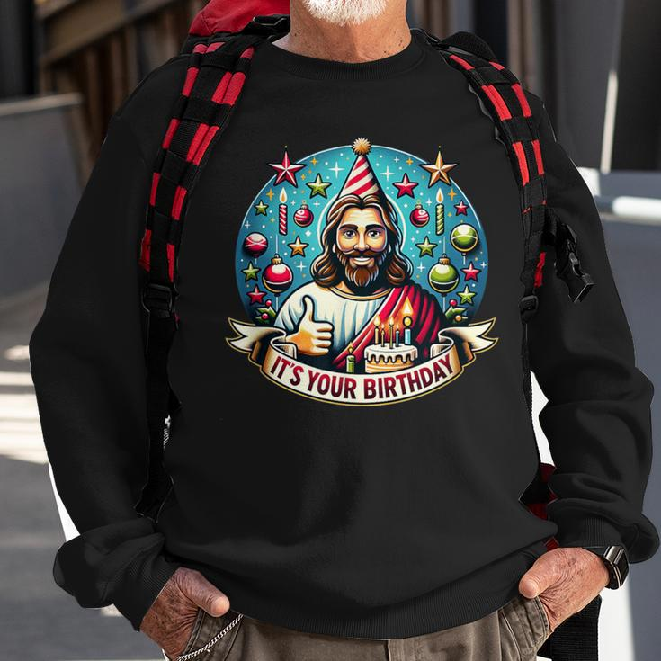 Humorous Holy Birthday Bash Jesus Christmas Xmas Sweatshirt Gifts for Old Men