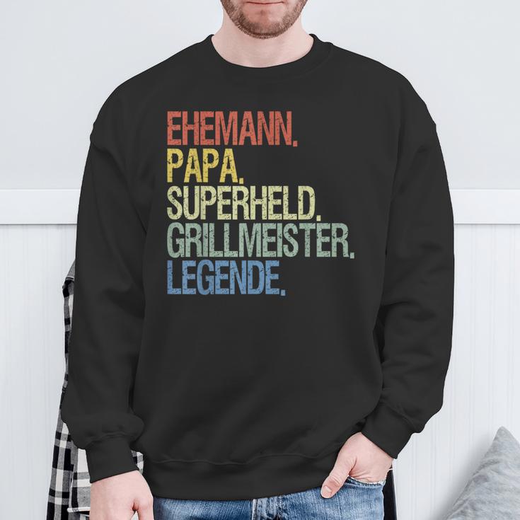 Husband Papa Grillmeister S Sweatshirt Geschenke für alte Männer