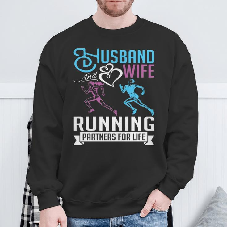 Husband And Wife Running Sweet Valentine’S Day Sweatshirt Gifts for Old Men