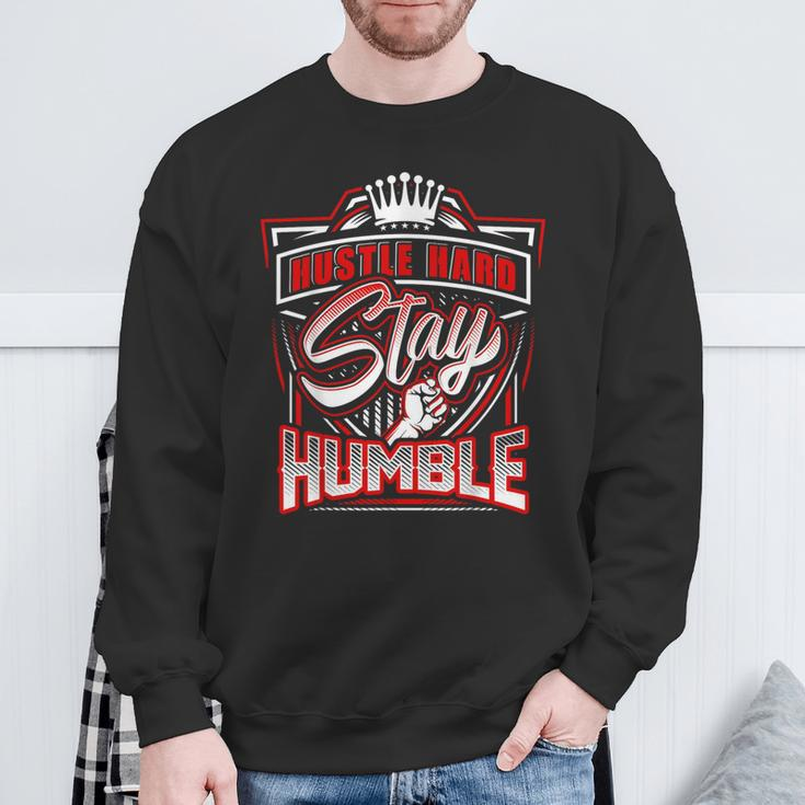 Hustle Hard Stay Humble Urban Hip Hop Sweatshirt Gifts for Old Men