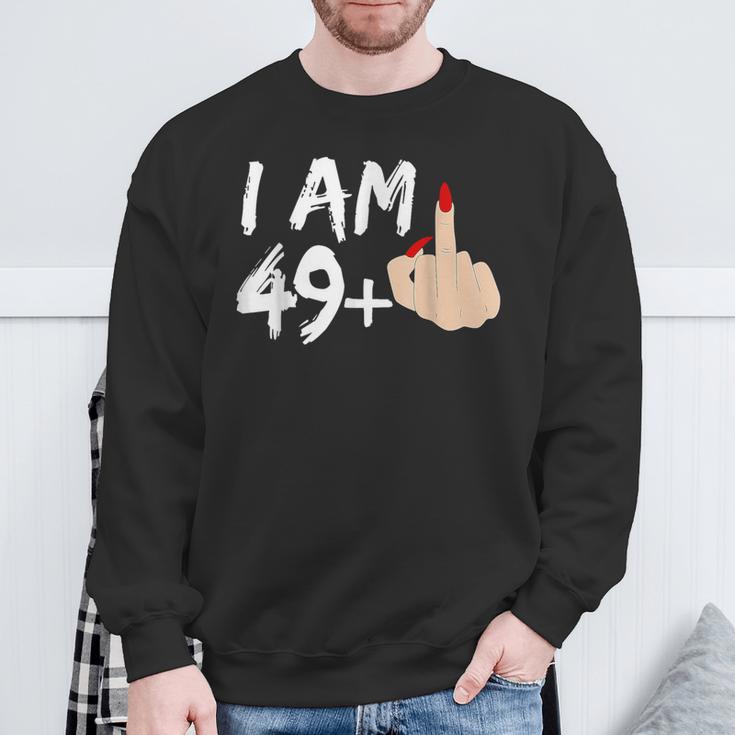 Ich Bin 49 Plus 1 Mittelfinger Zum 50 Geburtstag Sweatshirt Geschenke für alte Männer