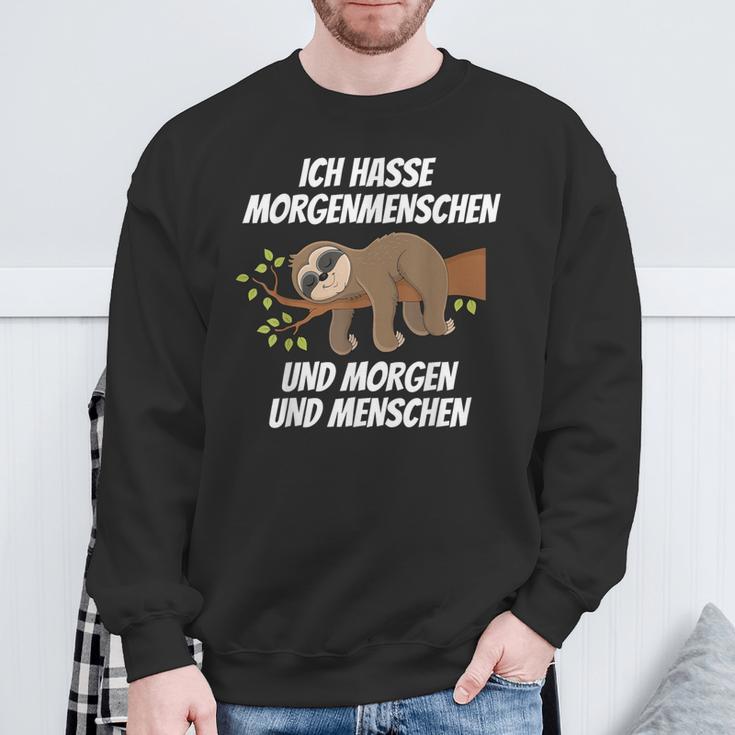 Ich Hasse Morgenmenschschen Und Morgen & Menschen Morgenmuffel I Hasse Sweatshirt Geschenke für alte Männer