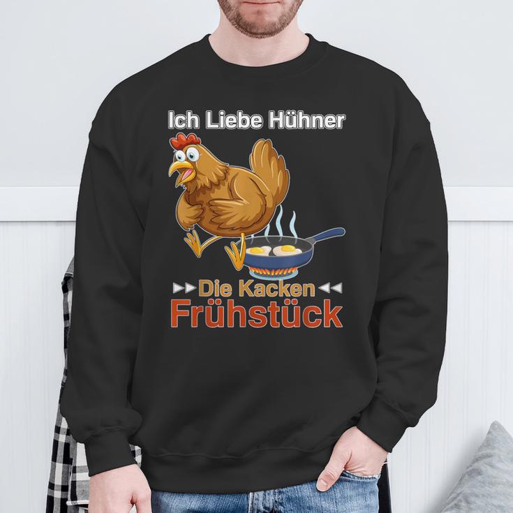 Ich Liebe Hühner Die Kacken Breakfast German Language Sweatshirt Geschenke für alte Männer