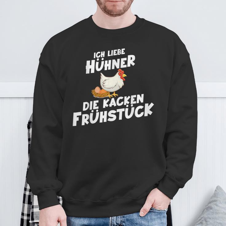 Ich Liebe Hühner Die Kacken Frühstück Sweatshirt Geschenke für alte Männer