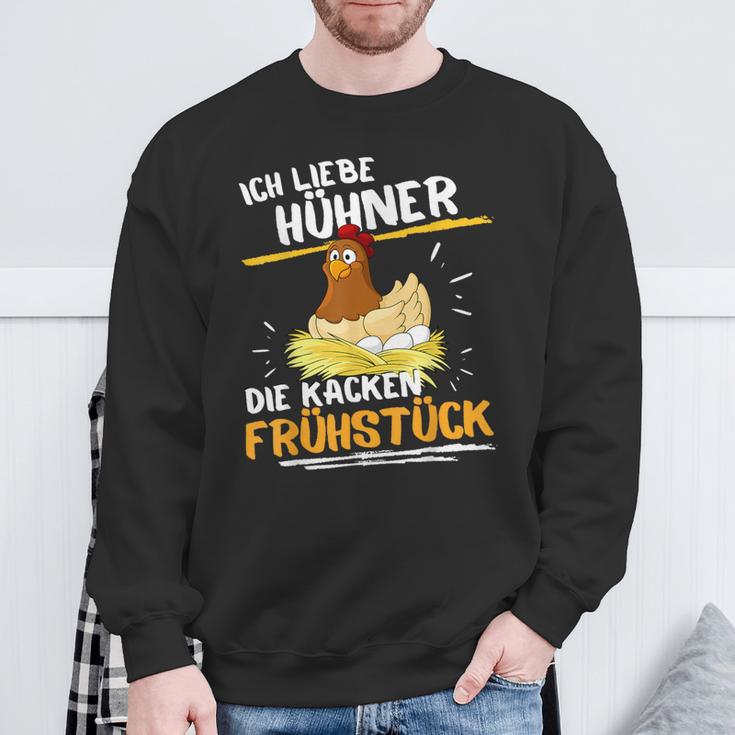 Ich Liebe Hühner Frühstücks-Sweatshirt, Witziges Bauernhof Tee Geschenke für alte Männer