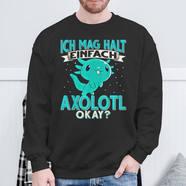Ich Mag Halt Einfach Axolotl Sweatshirt Geschenke für alte Männer