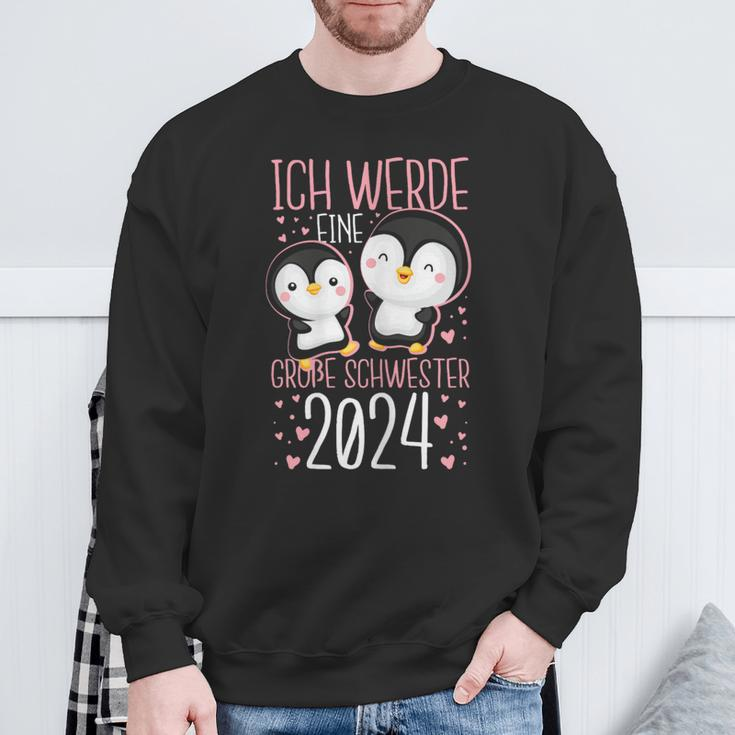 Ich Werde Eine Große Schwester 2024 Cute Penguin Motif Sweatshirt Geschenke für alte Männer