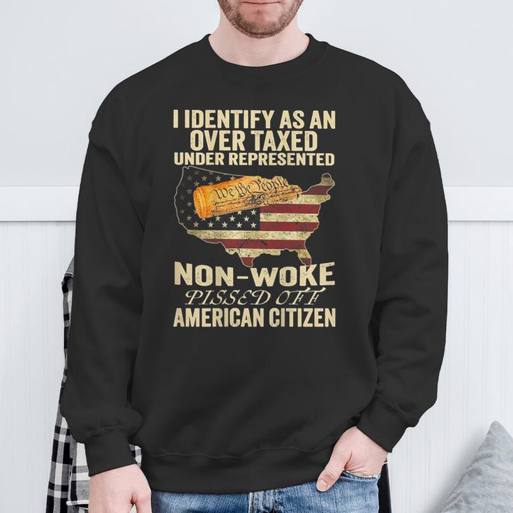 I Identify As An Over Taxed Under On Back Sweatshirt Gifts for Old Men